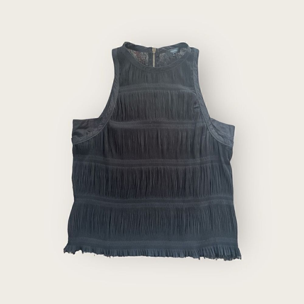 Superfine, Made In Italy Black Silk Blend Sleeveless blouse